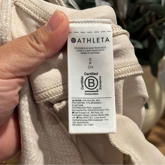 Athleta Small Tan Delancey Skyline Textured Herringbone Tight Comfort Stretch - Picture 3 of 6